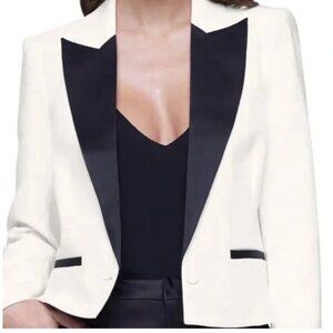 NWOT L'agence Scarlet Tuxedo Blazer Jacket Women's Black White Size 6
